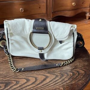 Rioni Moda Italia  cream/brown Pebble Leather Shoulder Bag
